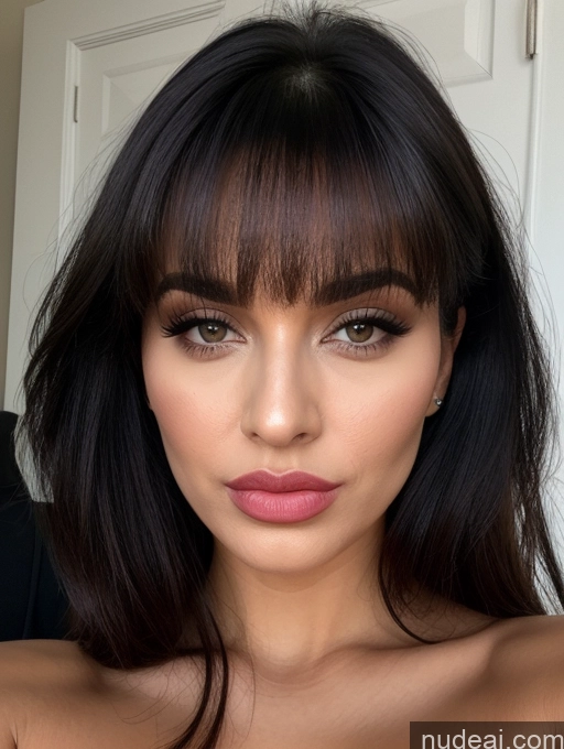 related ai porn images free for Perfect Boobs Perfect Body 30s Pouting Lips Black Hair Bangs Persian Close-up View Detailed