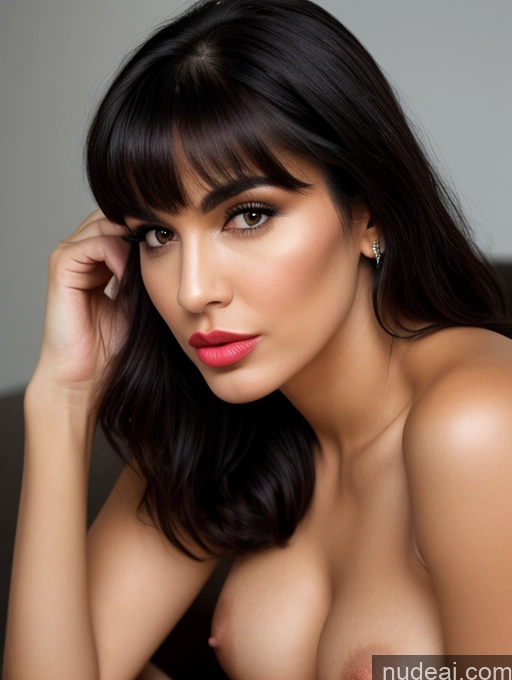 related ai porn images free for Perfect Boobs Perfect Body 30s Pouting Lips Black Hair Persian Close-up View Detailed Bangs