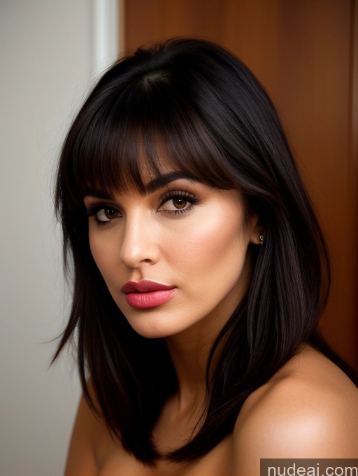 related ai porn images free for Perfect Boobs Perfect Body 30s Pouting Lips Black Hair Persian Close-up View Detailed Bangs