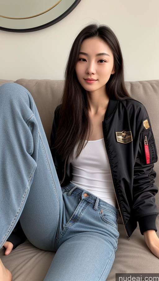 related ai porn images free for Detailed Skin Detail (beta) 18 Skinny Beautiful Small Tits Small Ass Black Hair Long Hair Front View On Back Bomber Jacket Jeans Couch Fairer Skin Chinese