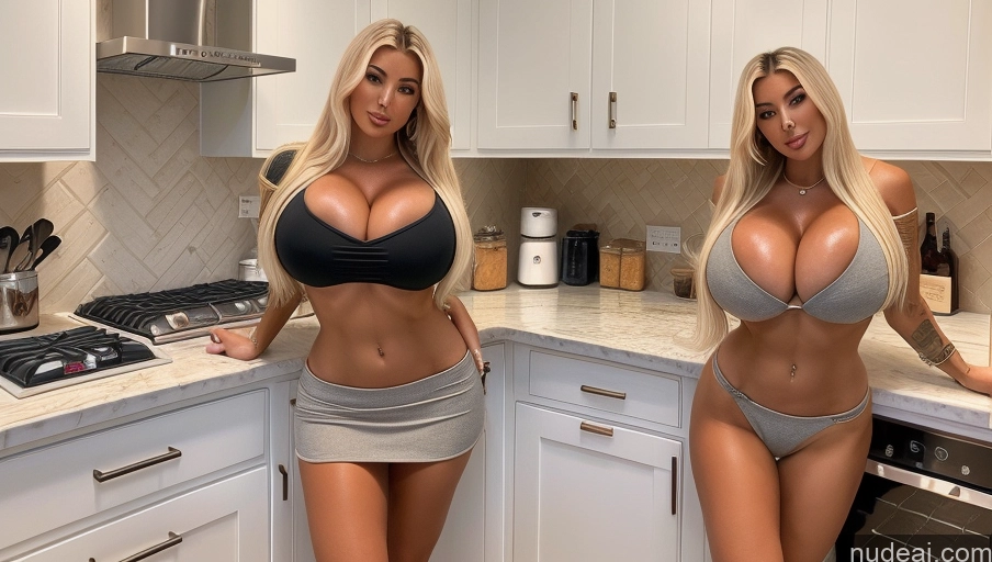 related ai porn images free for Bimbo Two Huge Boobs Tanned Skin Stylish Kitchen