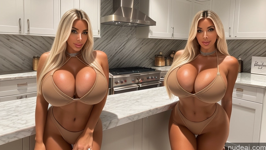 related ai porn images free for Bimbo Two Huge Boobs Tanned Skin Stylish Kitchen