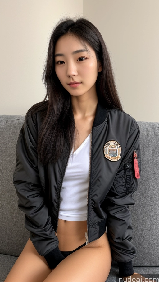 related ai porn images free for Detailed Skin Detail (beta) 18 Skinny Beautiful Small Tits Small Ass Black Hair Long Hair Front View Couch Bomber Jacket Jeans Casual Shirt Korean