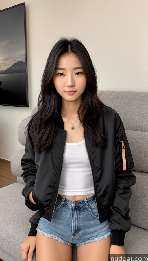 related ai porn images free for Detailed Skin Detail (beta) 18 Skinny Beautiful Small Tits Small Ass Black Hair Long Hair Front View Couch Bomber Jacket Jeans Casual Shirt Korean