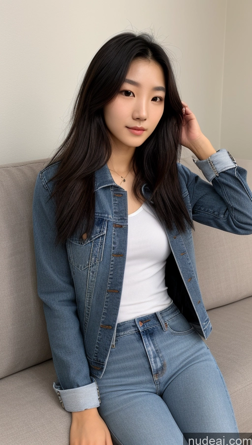 related ai porn images free for Detailed Skin Detail (beta) 18 Skinny Beautiful Small Tits Small Ass Black Hair Long Hair Front View Couch Jacket Jeans Casual Shirt Korean