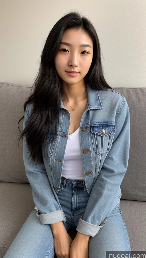 related ai porn images free for Detailed Skin Detail (beta) 18 Skinny Beautiful Small Tits Small Ass Black Hair Long Hair Front View Couch Jacket Jeans Casual Shirt Korean