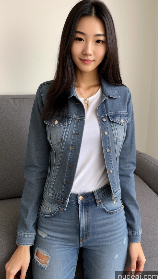 related ai porn images free for Detailed Skin Detail (beta) 18 Skinny Beautiful Small Tits Small Ass Black Hair Long Hair Front View Couch Jacket Jeans Casual Shirt Chinese