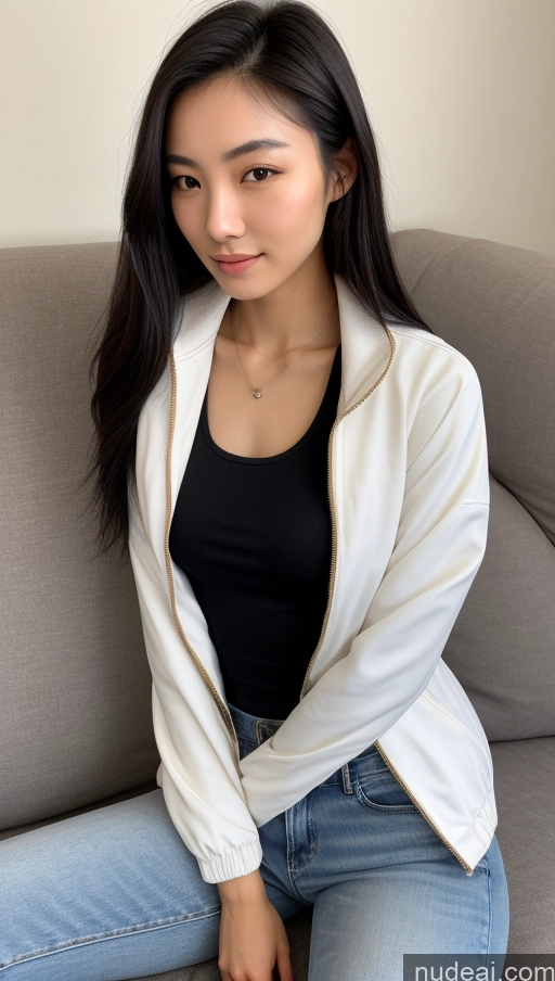 related ai porn images free for Detailed Skin Detail (beta) 18 Skinny Beautiful Small Tits Small Ass Black Hair Long Hair Front View Couch Jacket Jeans Casual Chinese Tank Top