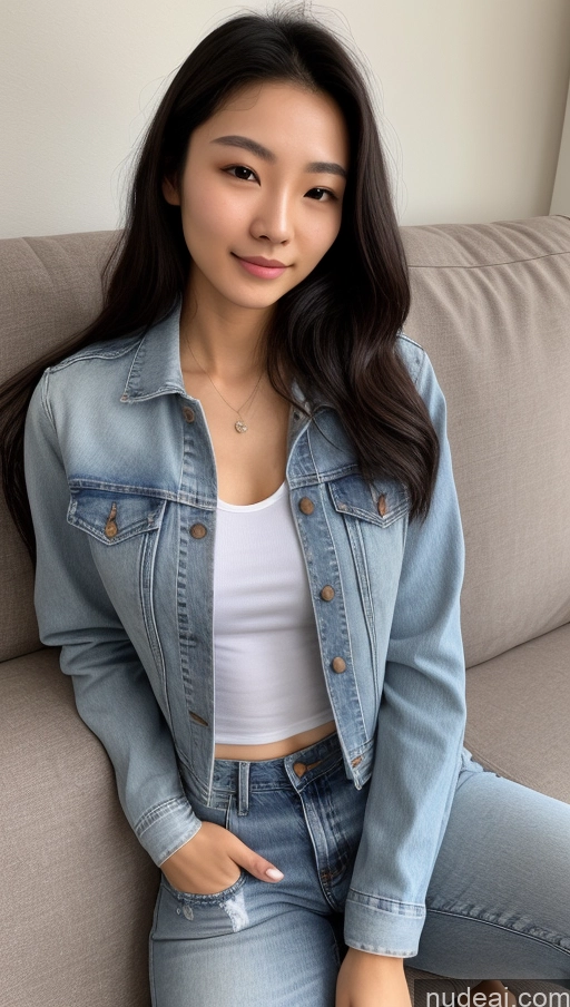 related ai porn images free for Detailed Skin Detail (beta) 18 Skinny Beautiful Small Tits Small Ass Black Hair Long Hair Front View Couch Jacket Jeans Casual Chinese Tank Top