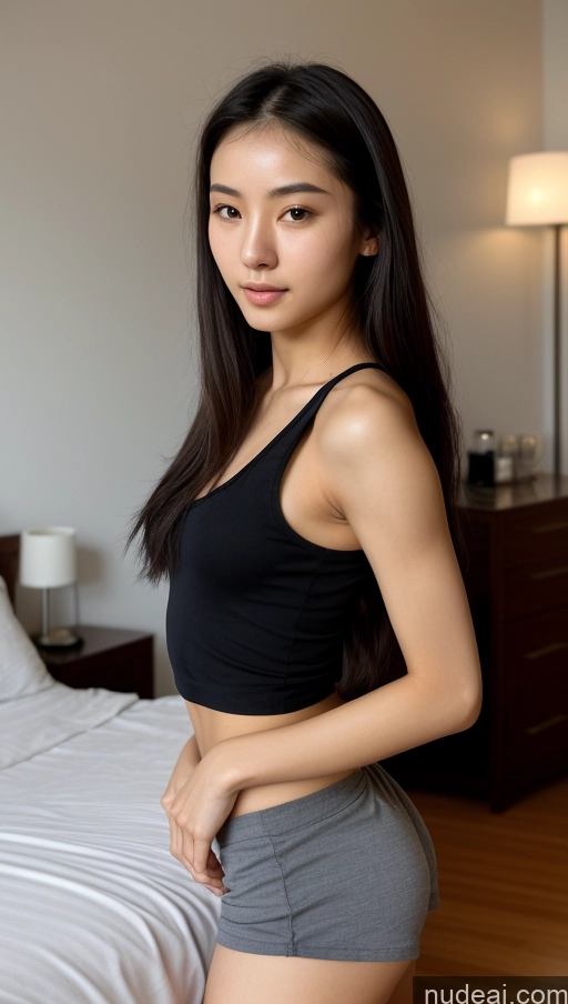 related ai porn images free for Detailed Skin Detail (beta) 18 Skinny Beautiful Small Tits Small Ass Black Hair Long Hair Chinese Front View Bedroom Tank Top Short Shorts Seductive