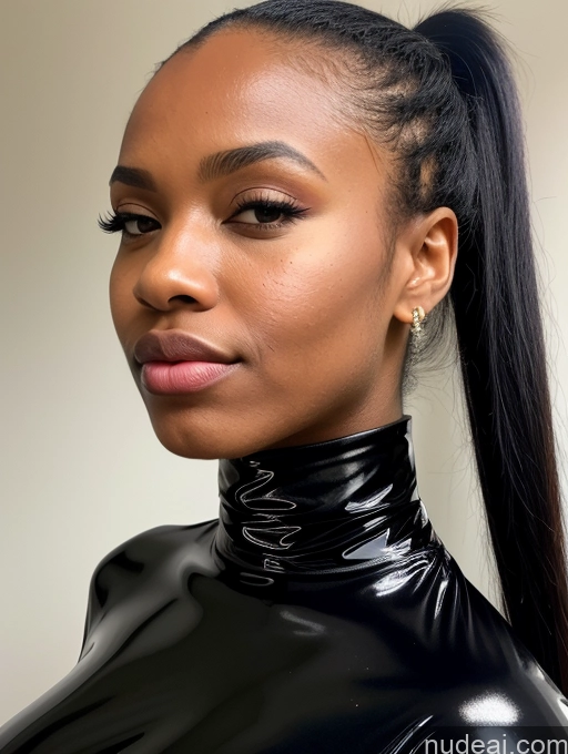 related ai porn images free for Perfect Boobs Beautiful Perfect Body 18 Pouting Lips Black Hair Black Close-up View Ponytail Dress Latex Cleavage