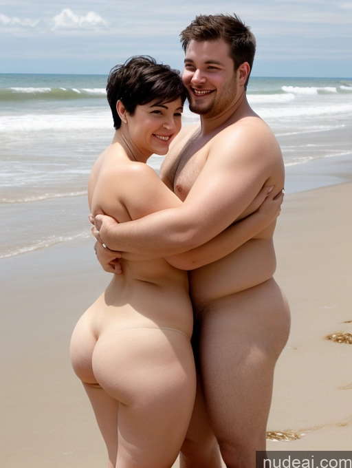 related ai porn images free for Woman + Man Thick Chubby Big Ass Short Pubic Hair 40s Happy Black Hair White Fairer Skin Beach Nude Pixie Fat