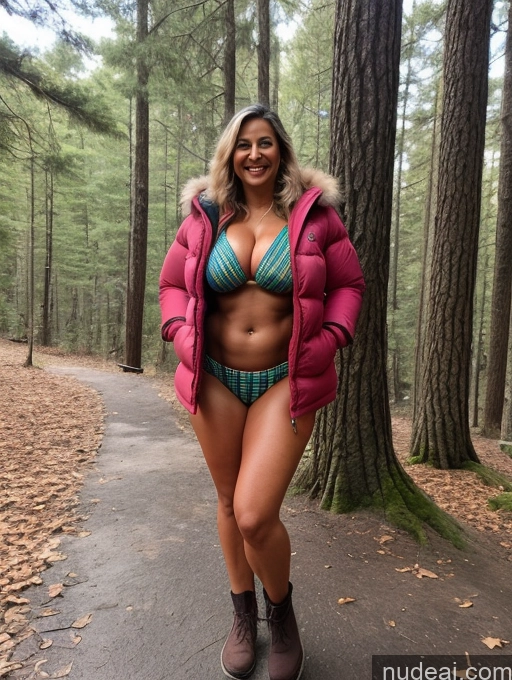 related ai porn images free for One Busty Huge Boobs Thick Tanned Skin 60s Laughing Native American Front View Microkini Thong Lumberjack Parka