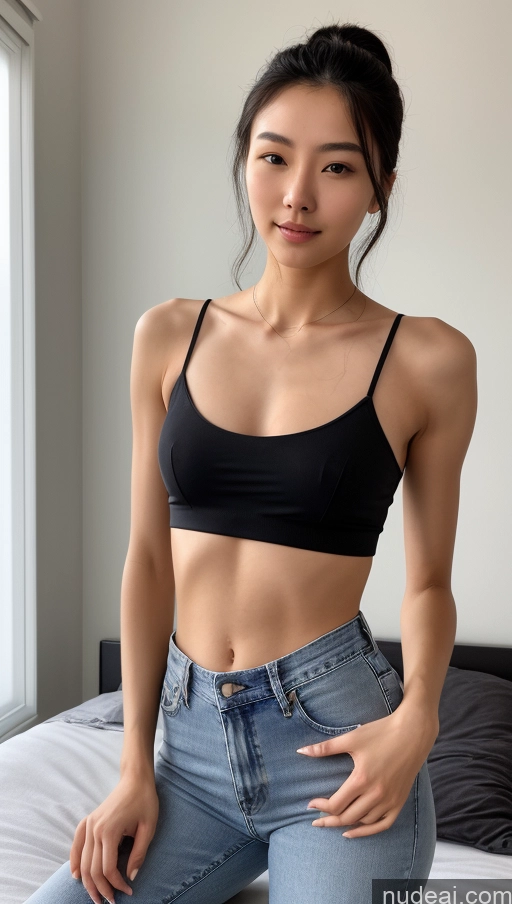 related ai porn images free for Detailed Skin Detail (beta) 18 Chinese Messy Black Hair Skinny Perfect Body Beautiful Small Tits Bedroom Crop Top Jeans