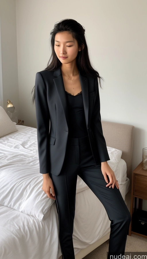 related ai porn images free for Detailed Skin Detail (beta) Asian 18 Messy Black Hair Skinny Beautiful Suit Bedroom