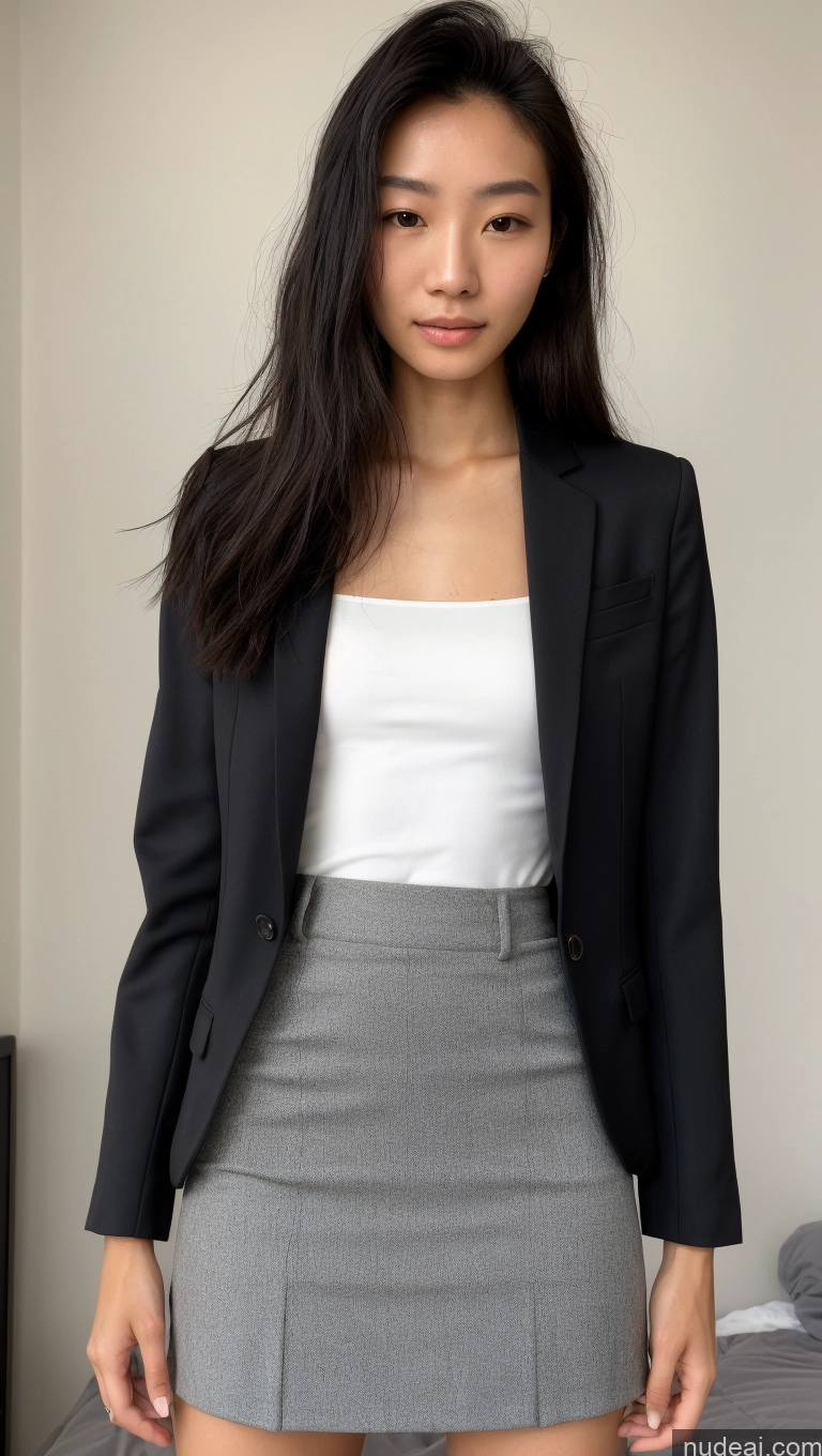 related ai porn images free for Detailed Skin Detail (beta) Asian 18 Messy Black Hair Skinny Beautiful Suit Mini Skirt
