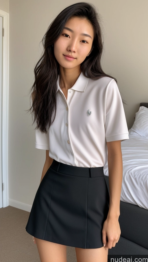 related ai porn images free for Detailed Skin Detail (beta) Asian 18 Messy Black Hair Skinny Beautiful Polo Shirt Micro Skirt Suit