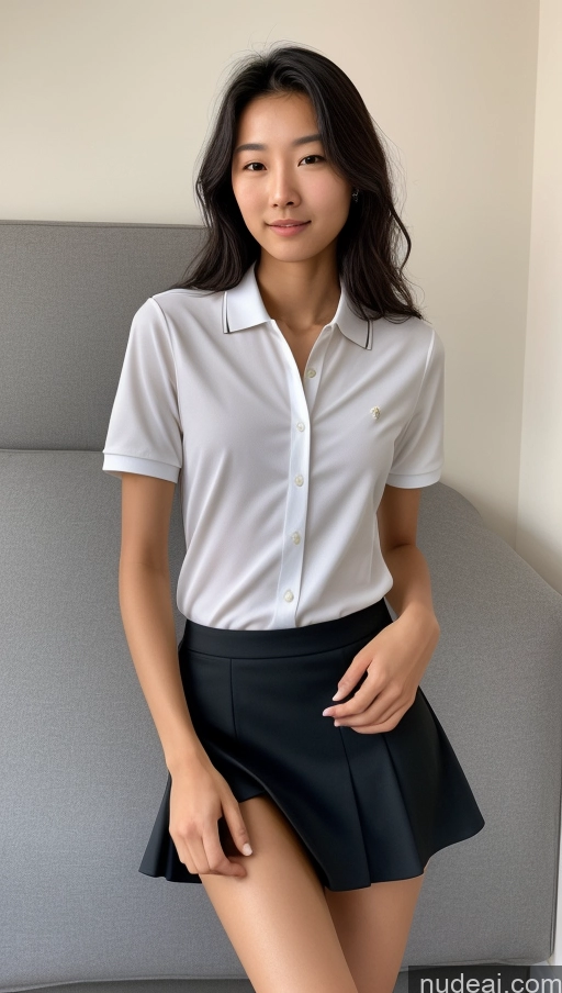 related ai porn images free for Detailed Skin Detail (beta) Asian 18 Messy Black Hair Skinny Beautiful Polo Shirt Micro Skirt Suit