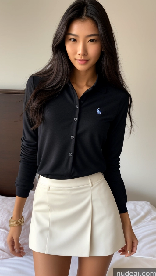 related ai porn images free for Detailed Skin Detail (beta) Asian 18 Messy Black Hair Skinny Perfect Body Beautiful Small Tits Polo Shirt Micro Skirt Suit