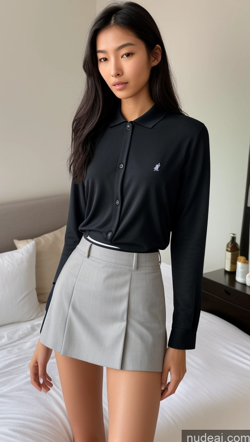 related ai porn images free for Detailed Skin Detail (beta) Asian 18 Messy Black Hair Skinny Perfect Body Beautiful Small Tits Polo Shirt Micro Skirt Suit