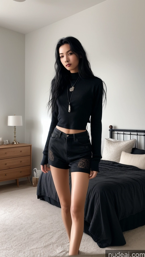 related ai porn images free for Detailed Skin Detail (beta) Asian 18 Messy Black Hair Skinny Perfect Body Beautiful Small Tits Bedroom Casual Goth