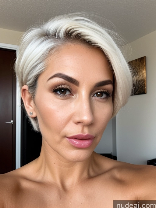 related ai porn images free for Milf One Oiled Body Thick Perfect Body 30s Pouting Lips White Hair Short Hair Surrealist Front View Nude Tie Bright Lighting Detailed Cumshot Bedroom Spanish