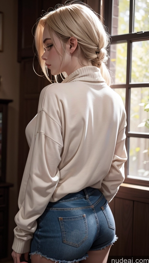 related ai porn images free for Short 18 Nude Pubic Hair Fairer Skin Sorority Shirt Tie Sweater Soft + Warm Back View