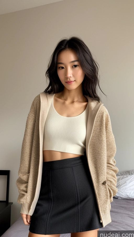 related ai porn images free for Detailed Skin Detail (beta) Chinese 18 Messy Black Hair Short Skinny Perfect Body Beautiful Small Tits Small Ass Bedroom Casual Tank Top Micro Skirt Sweater Jacket