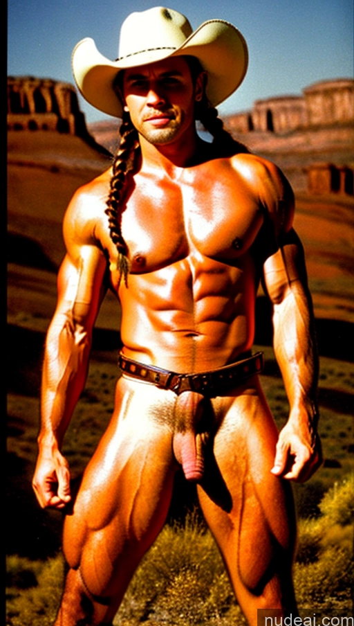 related ai porn images free for Muscular Abs Dark Skin Trans Girl With Erect Penis Milf Cowgirl Outfit Lumberjack 60s Western Braided Native American Objection! Vintage Hat Nude