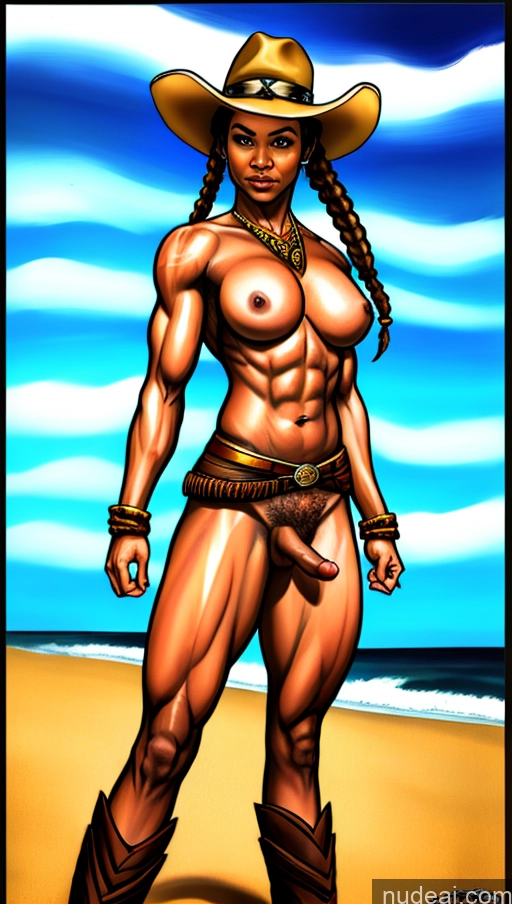 related ai porn images free for Thick Muscular Abs Dark Skin Hairy Women Trans Girl With Erect Penis Braided Black Hair Black Pubic Hair Tattoos Small Tits Beach Milf 50s Cowgirl Outfit Objection! Hat Western