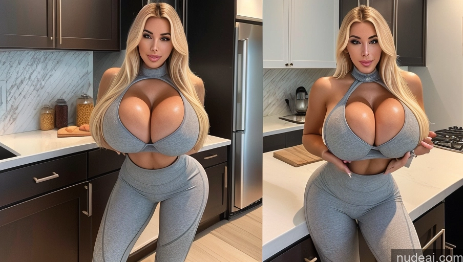 related ai porn images free for Bimbo Two Brazilian Huge Boobs Perfect Boobs Kitchen Yoga Pants Cleavage