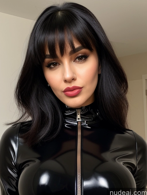related ai porn images free for Perfect Boobs Bangs Pouting Lips Perfect Body Persian Black Hair Latex Jacket Fur Choker Cleavage Close-up View Detailed 20s