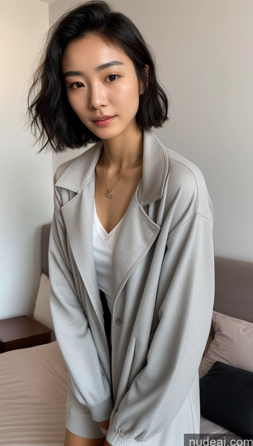 related ai porn images free for Detailed Skin Detail (beta) Chinese 18 Messy Black Hair Short Skinny Beautiful Small Tits Bedroom Dress Jacket