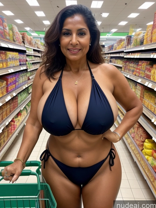 related ai porn images free for Milf One Busty Huge Boobs Thick Tanned Skin Front View Microkini Thong 80s Indian Grocery