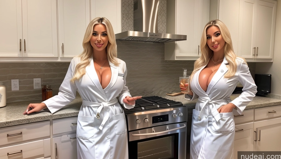 related ai porn images free for Bimbo Huge Boobs Two Kitchen Lab Coat