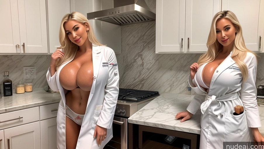 related ai porn images free for Bimbo Huge Boobs Two Kitchen Lab Coat