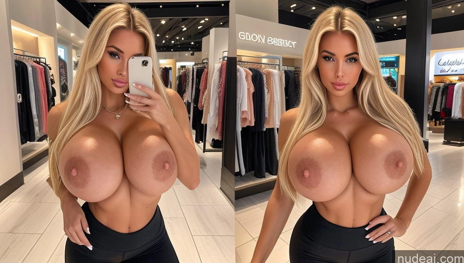 related ai porn images free for Huge Boobs Two Yoga Pants Bimbo Topless Mall