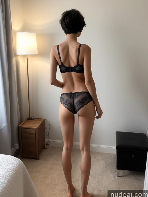 related ai porn images free for Skinny Bra Panties Back View Black Hair Pixie Long Legs Tall Small Tits Small Ass 20s Bedroom Dutch Bending Over