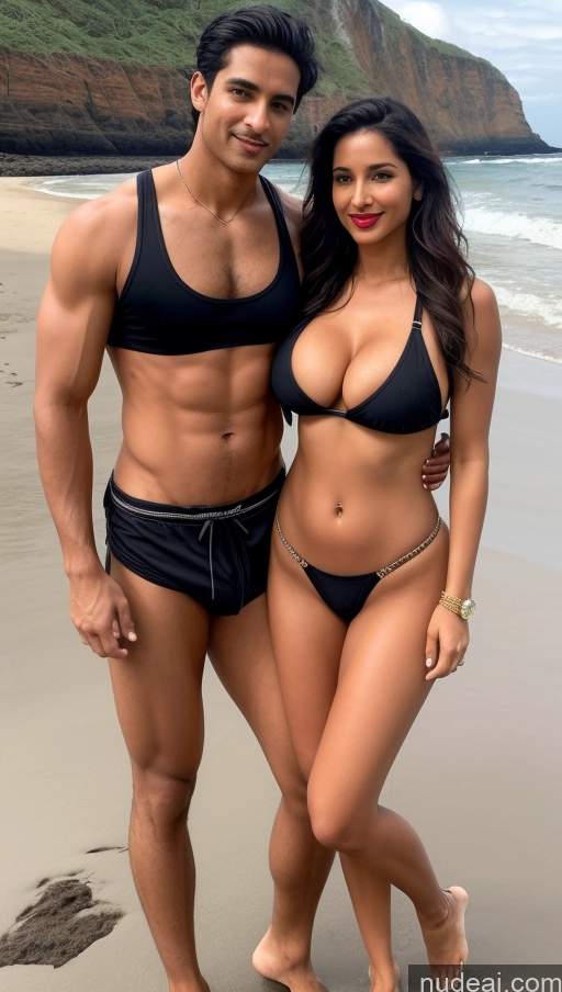 related ai porn images free for Busty Perfect Boobs Perfect Body Woman + Man Several Beautiful Big Ass Lipstick Abs 40s Seductive Sexy Face Black Hair Long Hair Indian Beach Harem Pants Crop Top Tank Top