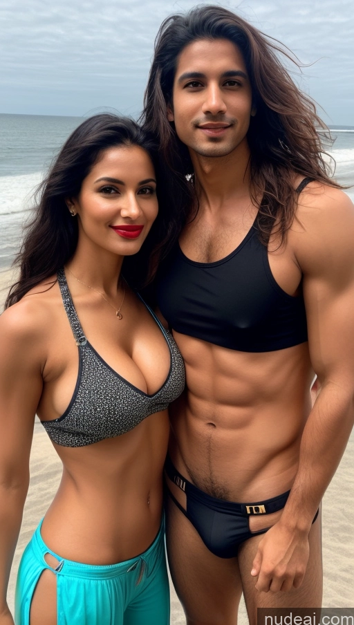 related ai porn images free for Busty Perfect Boobs Perfect Body Woman + Man Several Beautiful Big Ass Lipstick Abs 40s Seductive Sexy Face Black Hair Long Hair Indian Beach Harem Pants Crop Top Tank Top