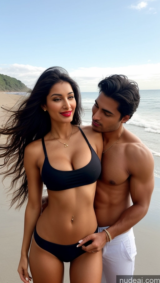 related ai porn images free for Busty Perfect Boobs Perfect Body Woman + Man Several Beautiful Big Ass Lipstick Abs 40s Seductive Sexy Face Black Hair Long Hair Indian Beach Harem Pants Crop Top Tank Top