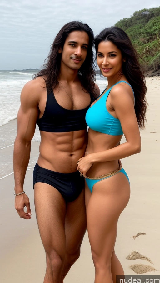 related ai porn images free for Busty Perfect Boobs Perfect Body Woman + Man Several Beautiful Big Ass Lipstick Abs 40s Seductive Sexy Face Black Hair Long Hair Indian Beach Harem Pants Crop Top Tank Top