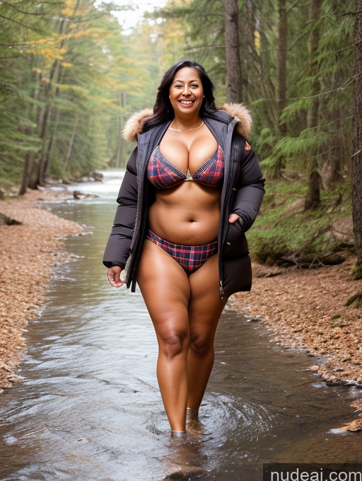 related ai porn images free for One Busty Huge Boobs Thick Tanned Skin 60s Laughing Native American Front View Microkini Thong Lumberjack Parka