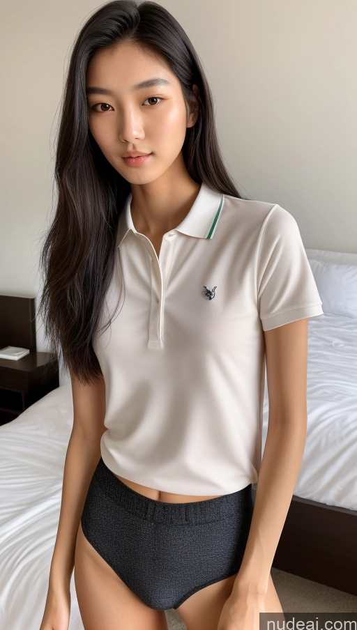 related ai porn images free for Detailed Skin Detail (beta) Long Hair Black Hair Skinny Beautiful Korean 18 Model Perfect Body Bedroom Polo Shirt Underwear