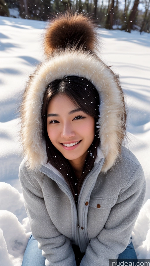 related ai porn images free for Detailed Skin Detail (beta) Long Hair Black Hair Skinny Perfect Body Beautiful Small Tits Small Ass Korean 18 Model Snow On Back Sweater Jeans Fur Jacket Happy