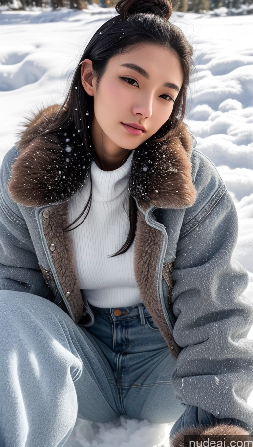 related ai porn images free for Detailed Skin Detail (beta) Long Hair Black Hair Skinny Perfect Body Beautiful Small Tits Small Ass Korean 18 Model Snow On Back Jeans Fur Sweater Jacket