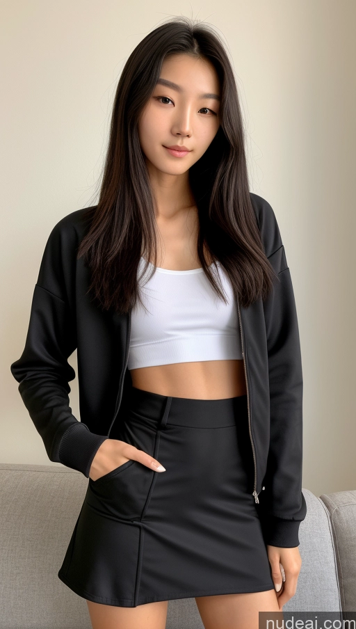 related ai porn images free for Detailed Skin Detail (beta) Long Hair Black Hair Skinny Beautiful Perfect Body Small Tits Small Ass Korean 18 Model Couch Casual Shirt Micro Skirt Spandex Jacket