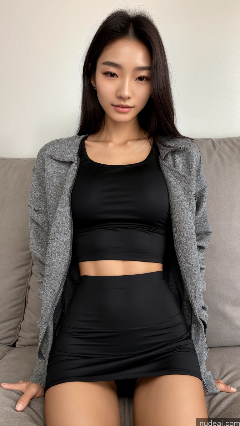 related ai porn images free for Detailed Skin Detail (beta) Long Hair Black Hair Skinny Beautiful Perfect Body Small Tits Small Ass Korean 18 Model Couch Casual Shirt Micro Skirt Spandex Jacket On Back