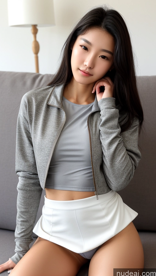 related ai porn images free for Detailed Skin Detail (beta) Long Hair Black Hair Skinny Beautiful Perfect Body Small Tits Small Ass Korean 18 Model Couch Casual Shirt Micro Skirt Spandex Jacket Close-up View