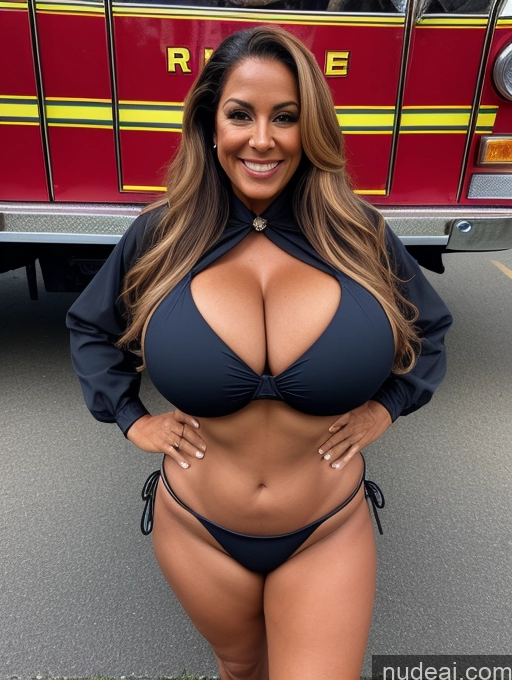 related ai porn images free for One Busty Huge Boobs Thick Tanned Skin Front View Microkini Thong 60s Laughing Latina Lumberjack Witch Firefighter